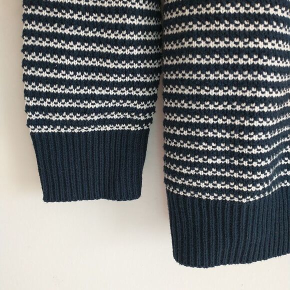 Old Navy Sweater Mens XL/L*Blue White Striped Knit Shawl Collar Preppy New - Picture 3 of 7